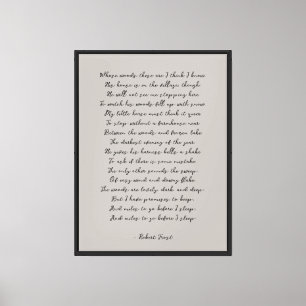 Grey Beige Custom Poem Print on Canvas
