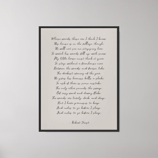 Grey Beige Custom Poem Print on Canvas  (Front)