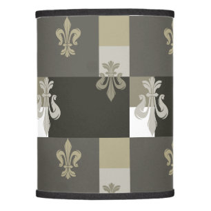 Grey, beige french symbol pattern lamp shade