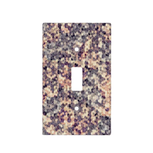 Grey, beige geometric  light switch cover (Front)