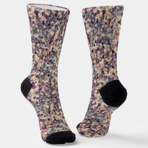 Grey, beige geometric  socks