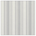 [ Thumbnail: Grey & Beige Striped Pattern Fabric ]