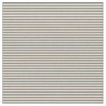 [ Thumbnail: Grey & Beige Stripes/Lines Pattern Fabric ]
