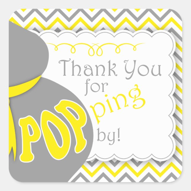 Grey Belly Bump Baby Shower Favor Stickers (Front)