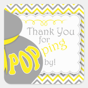 Grey Belly Bump Baby Shower Favor Stickers