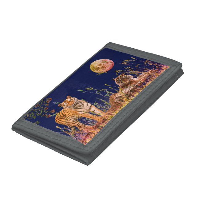 Grey Bengal Tigers Full Moon Trifold Wallet (Bottom)