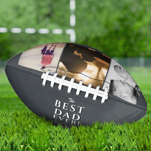 Grey Best Dad Ever Fathers Day 3 Photo Collage Football