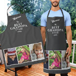 Grey Best Grandpa Ever Keepsake 3 Photo Collage Apron<br><div class="desc">Grey Best Grandpa Ever Keepsake 3 Photo Collage Apron with 3 Photo Collage and Grandpa`s Name. Personalize with 3 grandchildren photos,  grandfather`s name and the year. You can change any text. A perfect gift for a grandpa for Father`s Day,  birthday or Christmas.</div>