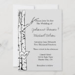 Grey Birch Trees Wedding Invitation