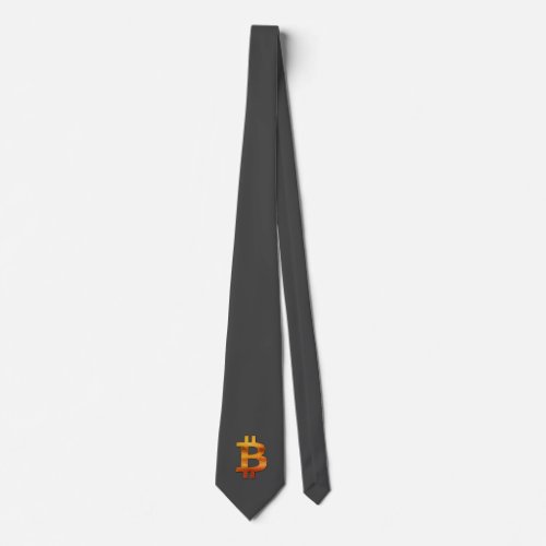 Grey Bitcoin Retro Neck Tie