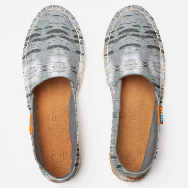 Grey Black and White Casual Slip Ons Espadrilles (Front)