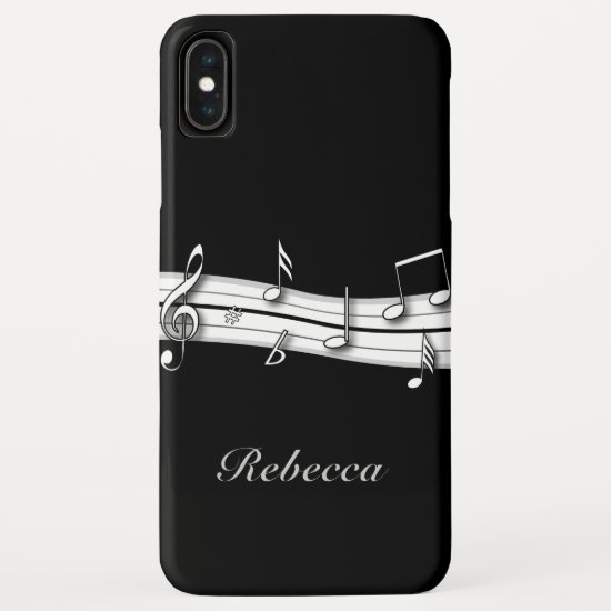 Grey black and white musical notes score iPhone XS max case