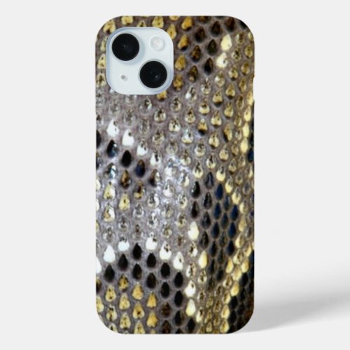 grey black beige animal pattern snake print iPhone 15 case