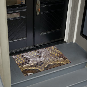 grey black beige animal pattern snake print doormat