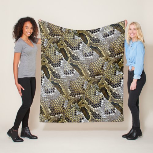 grey black beige animal pattern snake print fleece blanket