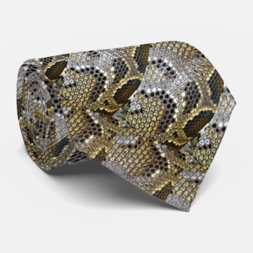 grey black beige animal pattern snake print neck tie