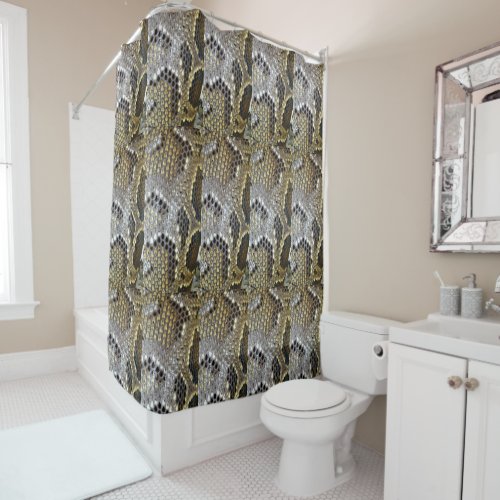 grey black beige animal pattern snake print shower curtain