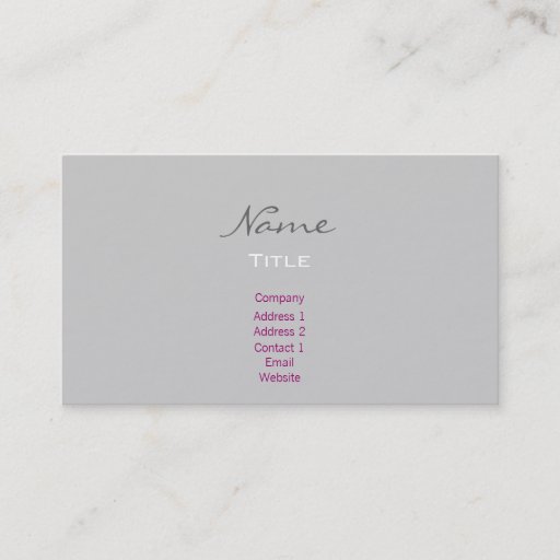 Customizable Business Cards- Trendy Fashion Grey/Black