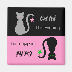 Grey/Black Cat Fed Reminder Magnet