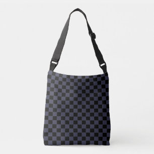 Grey & Black Checker Crossbody Bag