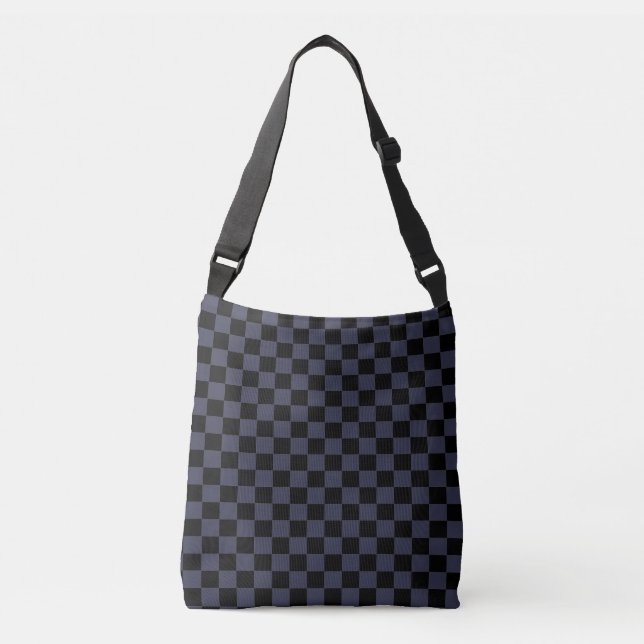 Grey & Black Checker Crossbody Bag (Front)