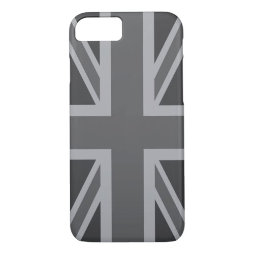 Grey Black Classic Union Jack BritishUK Flag iPhone 87 Case