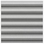 [ Thumbnail: Grey & Black Colored Striped Pattern Fabric ]