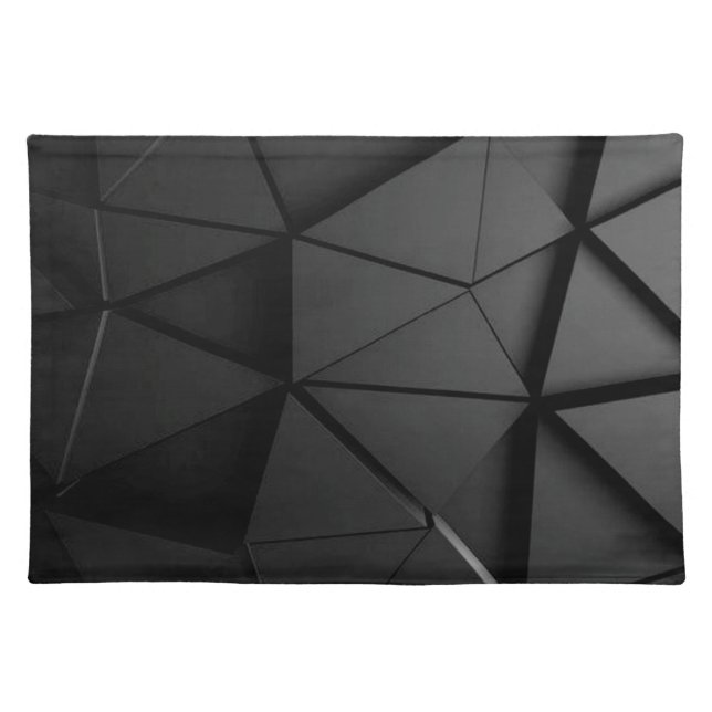 Grey black design  cloth placemat (Front)