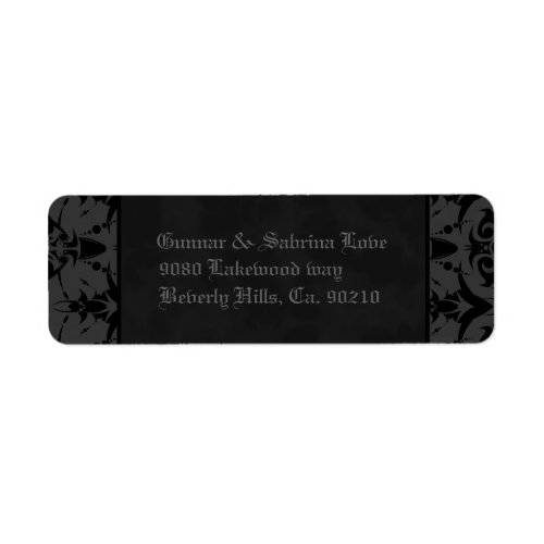 Grey  Black Goth Lace Wedding Label