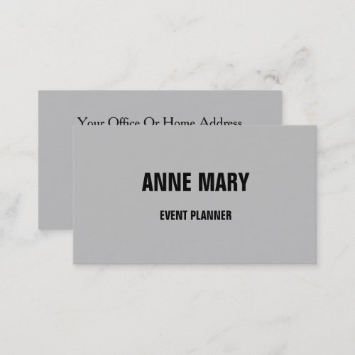 Grey Black Gray Classy Wedding Custom Color Business Card