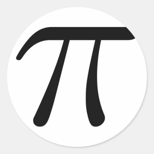Grey Black Gray Yellow Orange Pi 3.14 symbol Math Classic Round Sticker ...