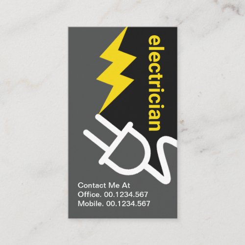 Grey Black Layers Creative Power Plug Icon Business Card