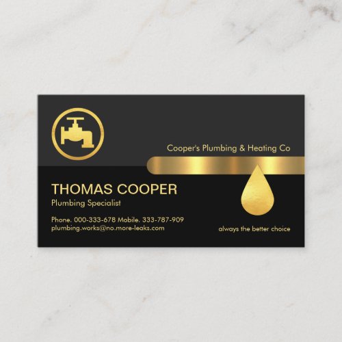 Grey Black Layers Gold Faucet  Business Card