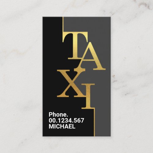 Grey Black Layers Gold Taxi Icon Designated Driver Business Card