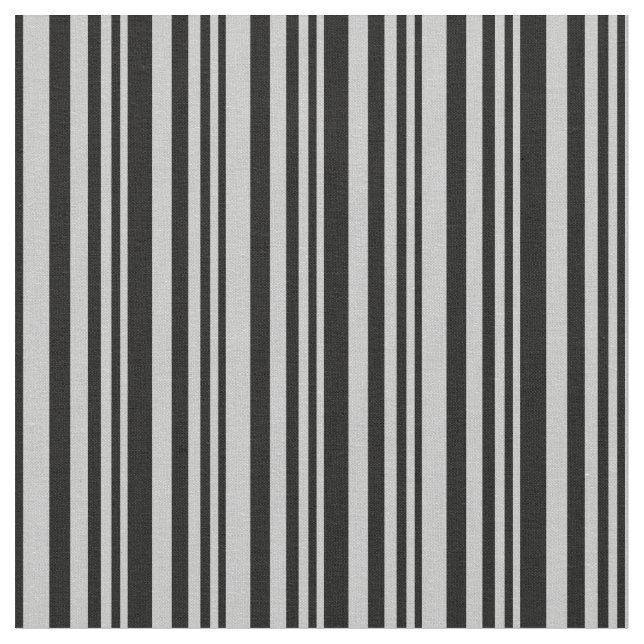 Grey & Black Lines/Stripes Pattern Fabric (Close Up)