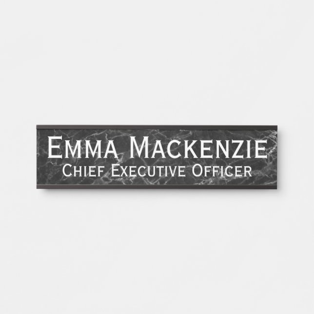 Grey Black Marble Hanging Door Sign Name Plate (Front)
