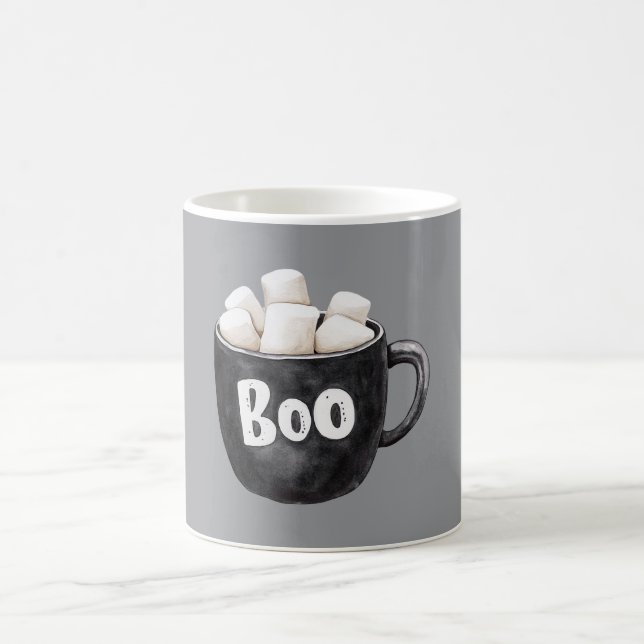Grey Black Marshmallows Boo Color Morph Mug (Center)