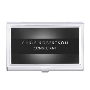 Grey Black Modern Minimalist Business Card Case