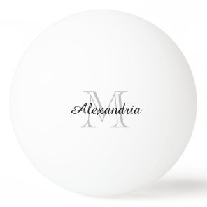 Grey Black Monogram Ping Pong Ball