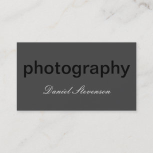Grey Black Out Standard Photography Business Card