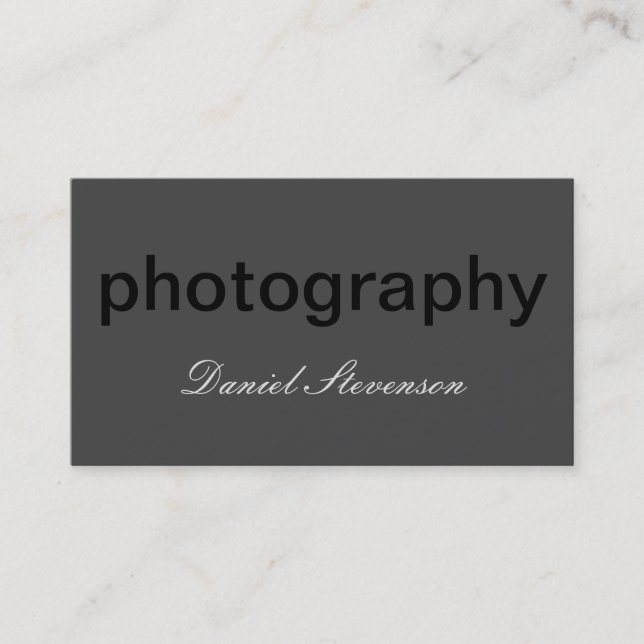Grey Black Out Standard Photography Business Card (Front)