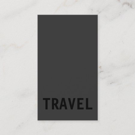 Grey Black Out Travel Agent Vertical Business Card