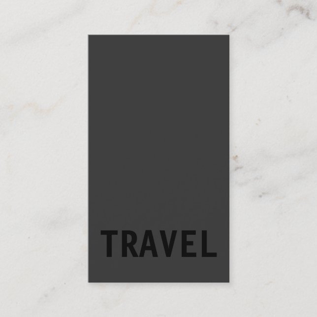 Grey Black Out Travel Agent Vertical Business Card (Front)