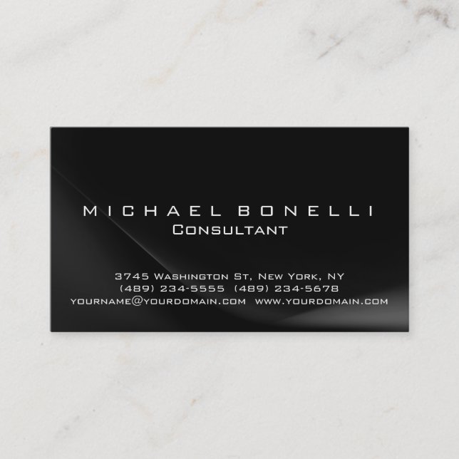 Grey Black Pattern Consultant Business Card (Front)