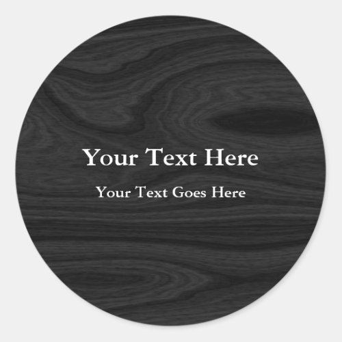 Grey Black Plain Elegant Modern ADD TEXT Classic Round Sticker