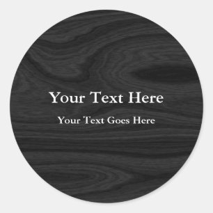 Grey Black Plain Elegant Modern ADD TEXT Classic Round Sticker