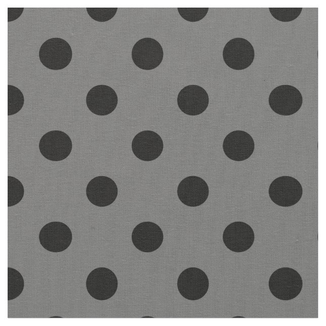 Grey Black Polka Dots Textile Fabric (Close Up)