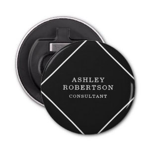 Grey Black Professional Stylish Trendy Minimalist Bottle Opener