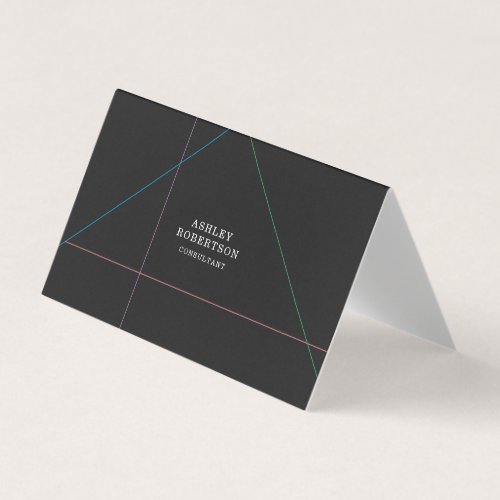 Grey Black Professional Stylish Trendy Minimalist Business Card