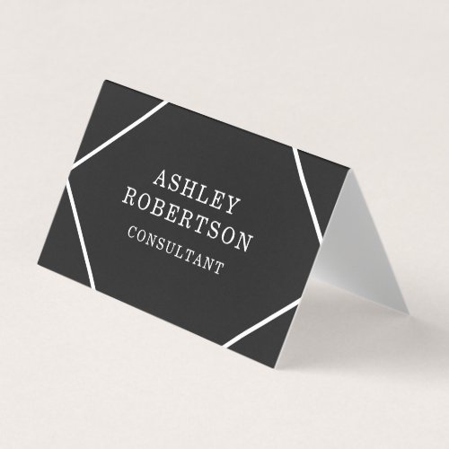 Grey Black Professional Stylish Trendy Minimalist Business Card